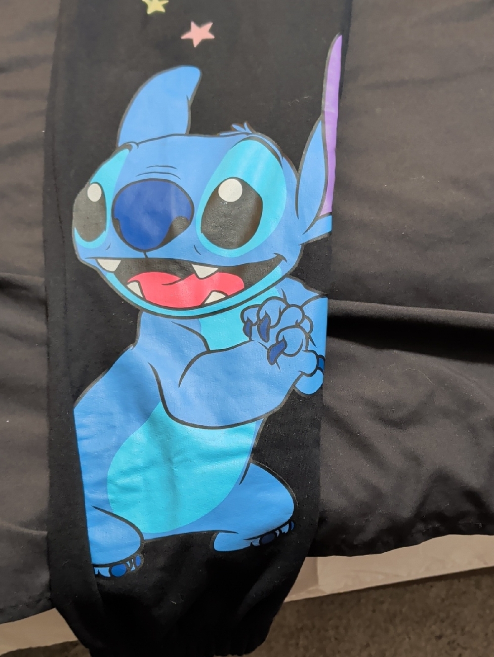 Disney Stitch Black Graphic Sweatshirt with White Tag